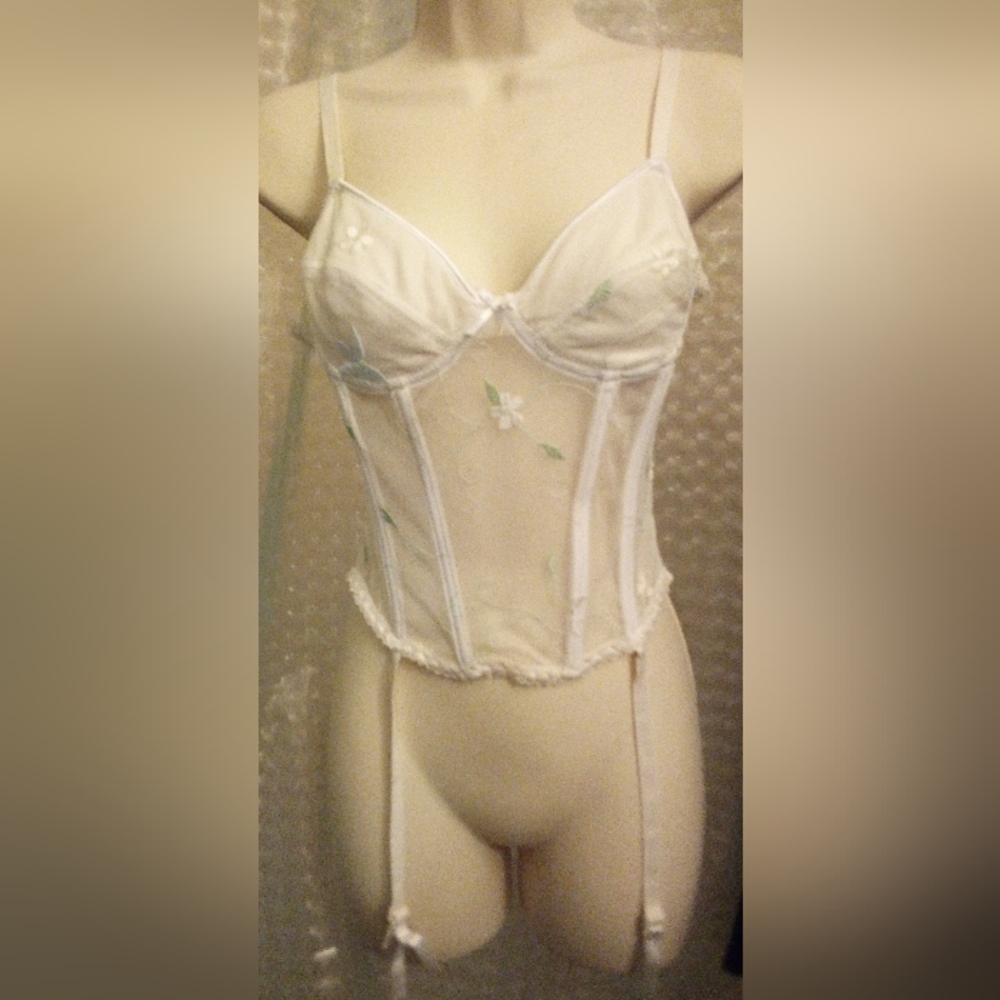 Vintage Escante Bustier Corset With Garter Straps Size S